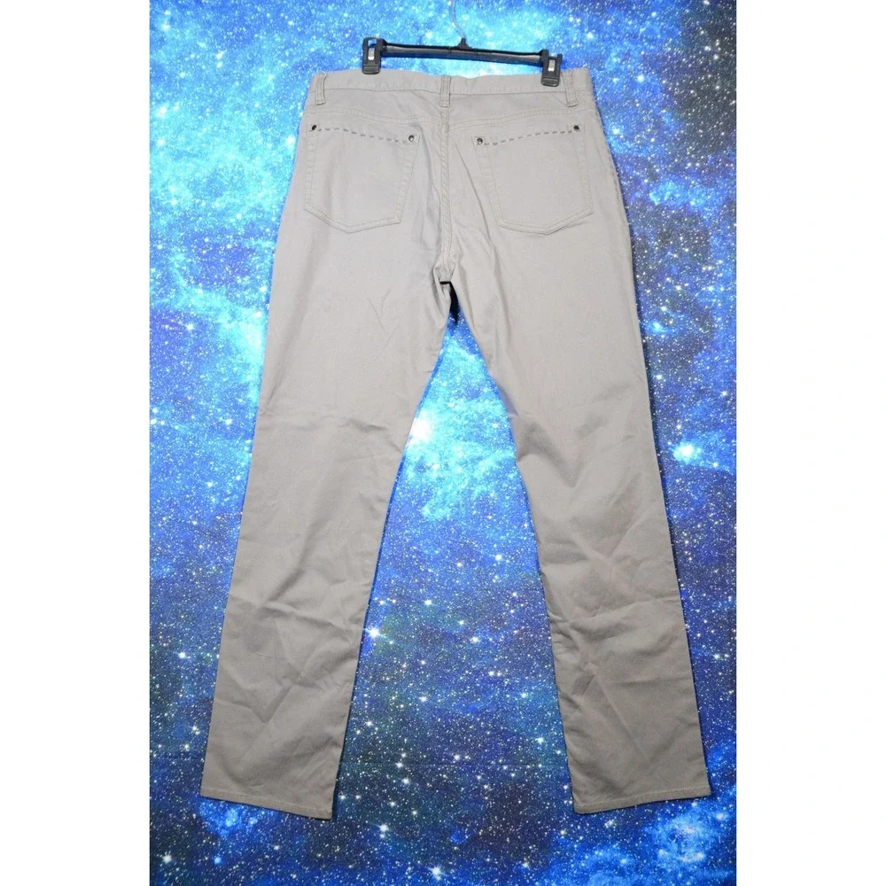 John Varvatos Jeans Mens 36x32 Gray Denim Straight Leg Stretch Skull Rivet Pants